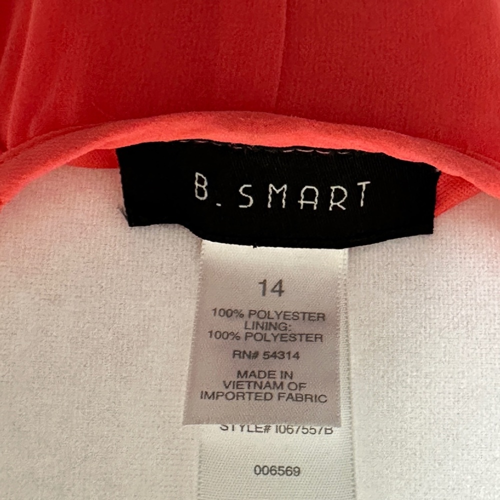 B. Smart Hi/Lo Chiffon Salmon-Colored Dress- Size 14 - Picture 14 of 15